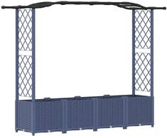 Pakeltas lovas su trelėmis ir stogu Pilka 204 x 40 x 141 cm PP