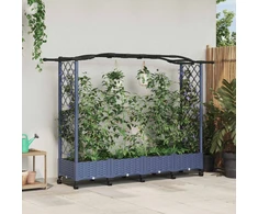 Pakeltas lovas su trelėmis ir stogu Pilka 207 x 40 x 129 cm PP