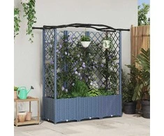 Pakeltas lovas su trelėmis ir stogu Pilka 163 x 40 x 141 cm PP
