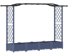 Pakeltas lovas su trelėmis ir stogu Pilka 207 x 40 x 126 cm PP