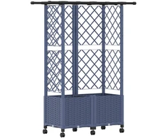 Pakeltas lovas su trelėmis ir stogu Pilka 124 x 40 x 142 cm PP