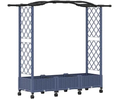 Pakeltas lovas su trelėmis ir stogu Pilka 169 x 40 x 129 cm PP
