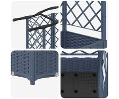 Pakeltas lovas su trelėmis ir stogu Pilka 163 x 40 x 123 cm PP