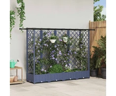 Pakeltas lovas su trelėmis ir stogu Pilka 202,5 x 40 x 123 cm