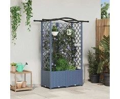 Pakeltas lovas su trelėmis ir stogu Pilka 122 x 40 x 141 cm PP