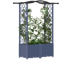 Pakeltas lovas su trelėmis ir stogu Pilka 125 x 40 x 138 cm PP