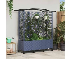 Pakeltas lovas su trelėmis ir stogu Pilka 163 x 40 x 144 cm PP