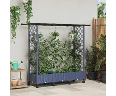 Pakeltas lovas su trelėmis ir stogu Pilka 164 x 40 x 127 cm PP