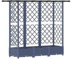Pakeltas lovas su trelėmis ir stogu Pilka 164 x 40 x 123 cm PP