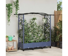 Pakeltas lovas su trelėmis ir stogu Pilka 169 x 40 x 129 cm PP