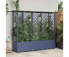 Pakeltas lovas su trelėmis ir stogu Pilka 203 x 40 x 138 cm PP