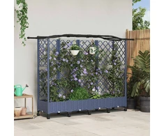 Pakeltas lovas su trelėmis ir stogu Pilka 203,5 x 40 x 129 cm