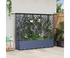 Pakeltas lovas su trelėmis ir stogu Pilka 202 x 40 x 138 cm PP