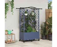 Pakeltas lovas su trelėmis ir stogu Pilka 122 x 40 x 144 cm PP