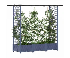 Pakeltas lovas su trelėmis ir stogu Pilka 164 x 40 x 121 cm PP