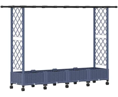 Pakeltas lovas su trelėmis ir stogu Pilka 203 x 40 x 127 cm PP