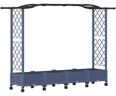 Pakeltas lovas su trelėmis ir stogu Pilka 207 x 40 x 129 cm PP