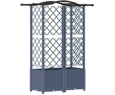 Pakeltas lovas su trelėmis ir stogu Pilka 122 x 40 x 138 cm PP