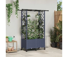 Pakeltas lovas su trelėmis ir stogu Pilka 124,5 x 40 x 142 cm