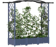 Pakeltas lovas su trelėmis ir stogu Pilka 169 x 40 x 123 cm PP