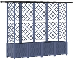 Pakeltas lovas su trelėmis ir stogu Pilka 202 x 40 x 138 cm PP