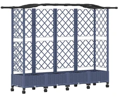 Pakeltas lovas su trelėmis ir stogu Pilka 203,5 x 40 x 129 cm