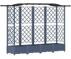 Pakeltas lovas su trelėmis ir stogu Pilka 203,5 x 40 x 125 cm
