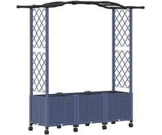 Pakeltas lovas su trelėmis ir stogu Pilka 164 x 40 x 144 cm PP