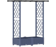 Pakeltas lovas su trelėmis ir stogu Pilka 122,5 x 40 x 123 cm