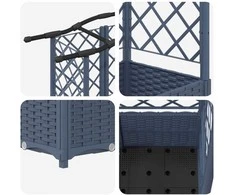 Pakeltas lovas su trelėmis ir stogu Pilka 122 x 40 x 138 cm PP