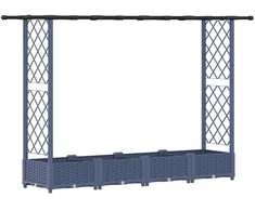 Pakeltas lovas su trelėmis ir stogu Pilka 203 x 40 x 123 cm PP