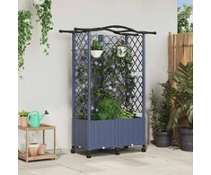 Pakeltas lovas su trelėmis ir stogu Pilka 122 x 40 x 144 cm PP