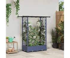 Pakeltas lovas su trelėmis ir stogu Pilka 122,5 x 40 x 123 cm