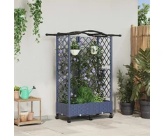 Pakeltas lovas su trelėmis ir stogu Pilka 124 x 40 x 129 cm PP