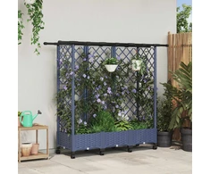 Pakeltas lovas su trelėmis ir stogu Pilka 164 x 40 x 127 cm PP