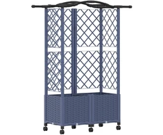 Pakeltas lovas su trelėmis ir stogu Pilka 122 x 40 x 144 cm PP