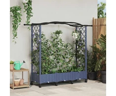 Pakeltas lovas su trelėmis ir stogu Pilka 169 x 40 x 129 cm PP
