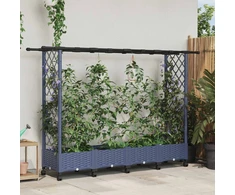 Pakeltas lovas su trelėmis ir stogu Pilka 203 x 40 x 127 cm PP