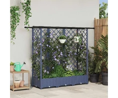 Pakeltas lovas su trelėmis ir stogu Pilka 164 x 40 x 123 cm PP