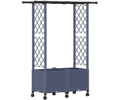 Pakeltas lovas su trelėmis ir stogu Pilka 124,5 x 40 x 142 cm