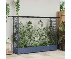 Pakeltas lovas su trelėmis ir stogu Pilka 203 x 40 x 123 cm PP