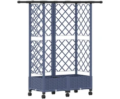 Pakeltas lovas su trelėmis ir stogu Pilka 124 x 40 x 127 cm PP