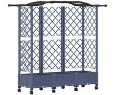Pakeltas lovas su trelėmis ir stogu Pilka 163 x 40 x 129 cm PP