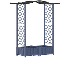 Pakeltas lovas su trelėmis ir stogu Pilka 124 x 40 x 125 cm PP