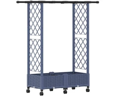 Pakeltas lovas su trelėmis ir stogu Pilka 122,5 x 40 x 127 cm
