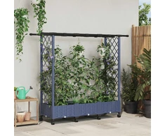 Pakeltas lovas su trelėmis ir stogu Pilka 164 x 40 x 127 cm PP
