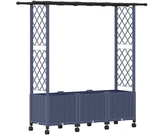 Pakeltas lovas su trelėmis ir stogu Pilka 162,5 x 40 x 142 cm
