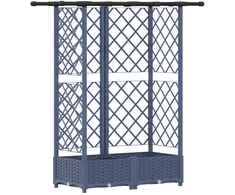 Pakeltas lovas su trelėmis ir stogu Pilka 124 x 40 x 123 cm PP
