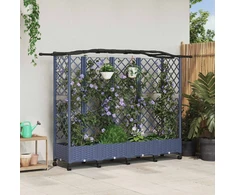 Pakeltas lovas su trelėmis ir stogu Pilka 203,5 x 40 x 129 cm