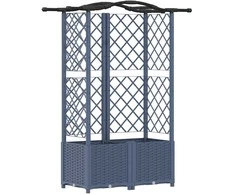 Pakeltas lovas su trelėmis ir stogu Pilka 122 x 40 x 141 cm PP